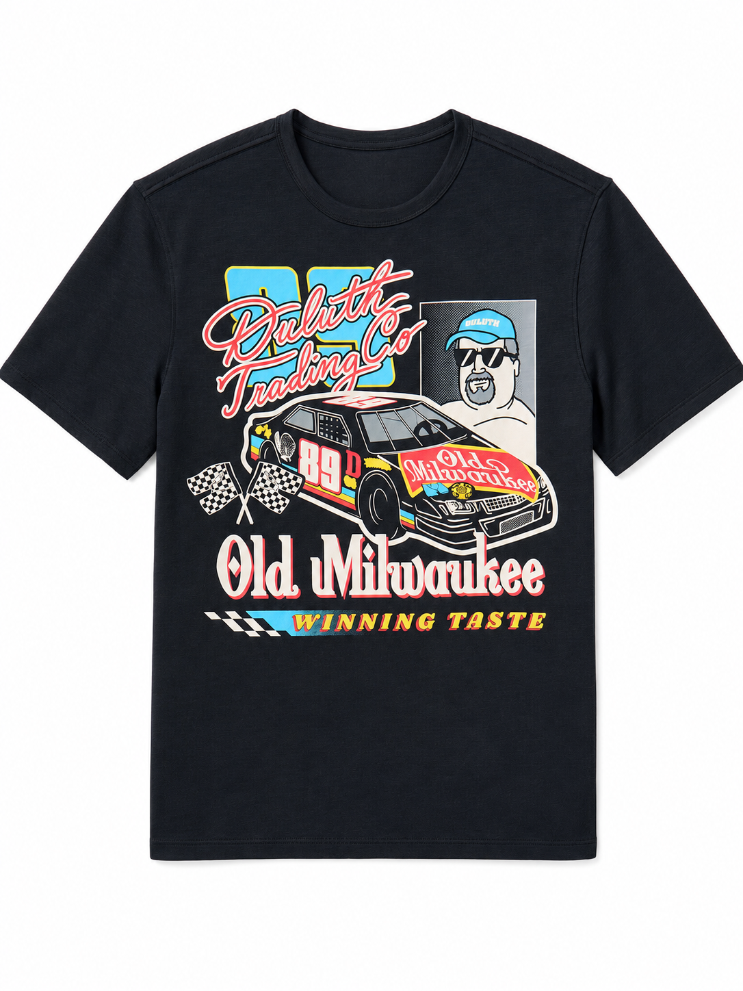 Black Retro Graphic Crewneck T-Shirt