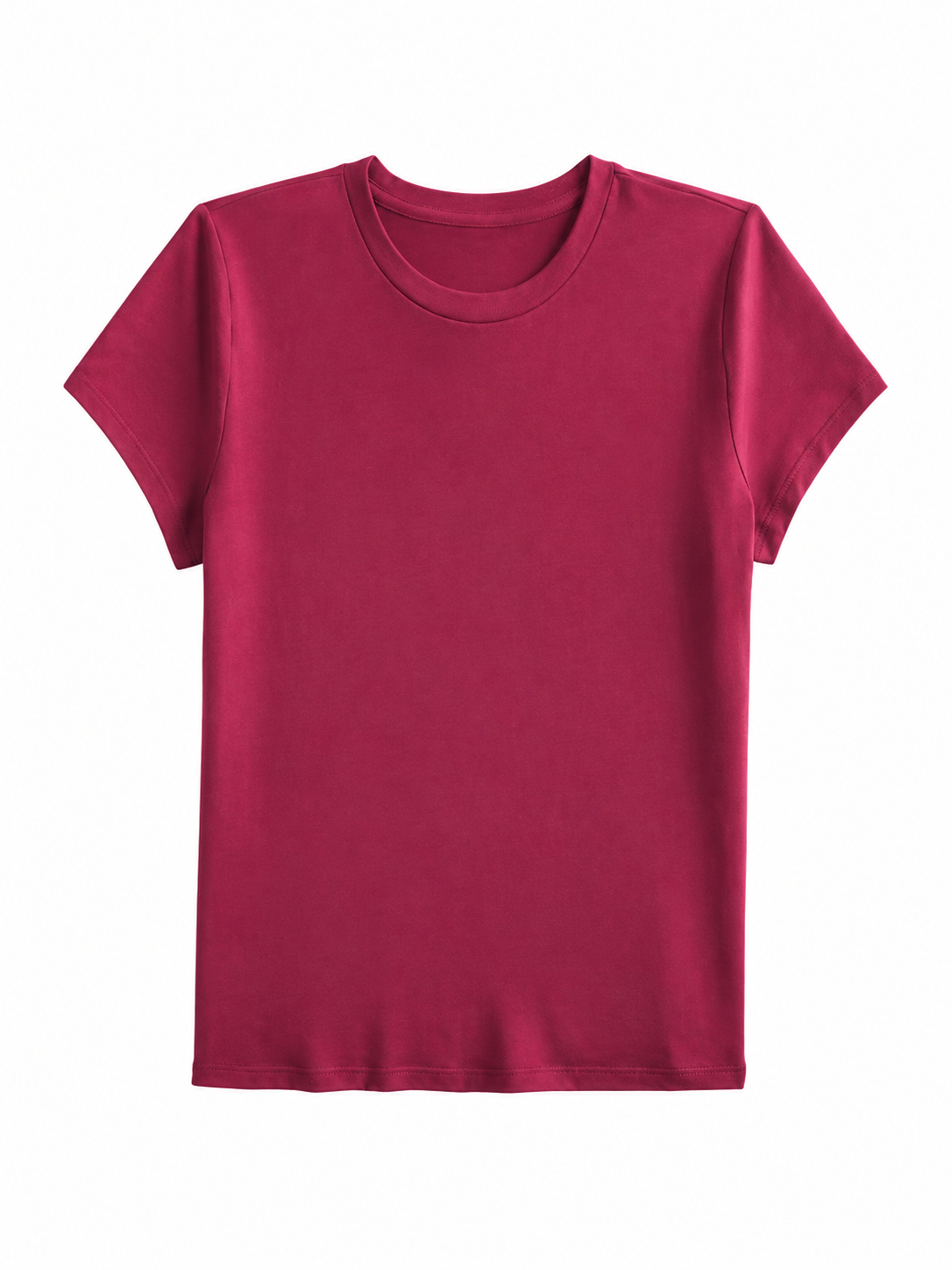 Burgundy Crew Neck Short Sleeve T-Shirt