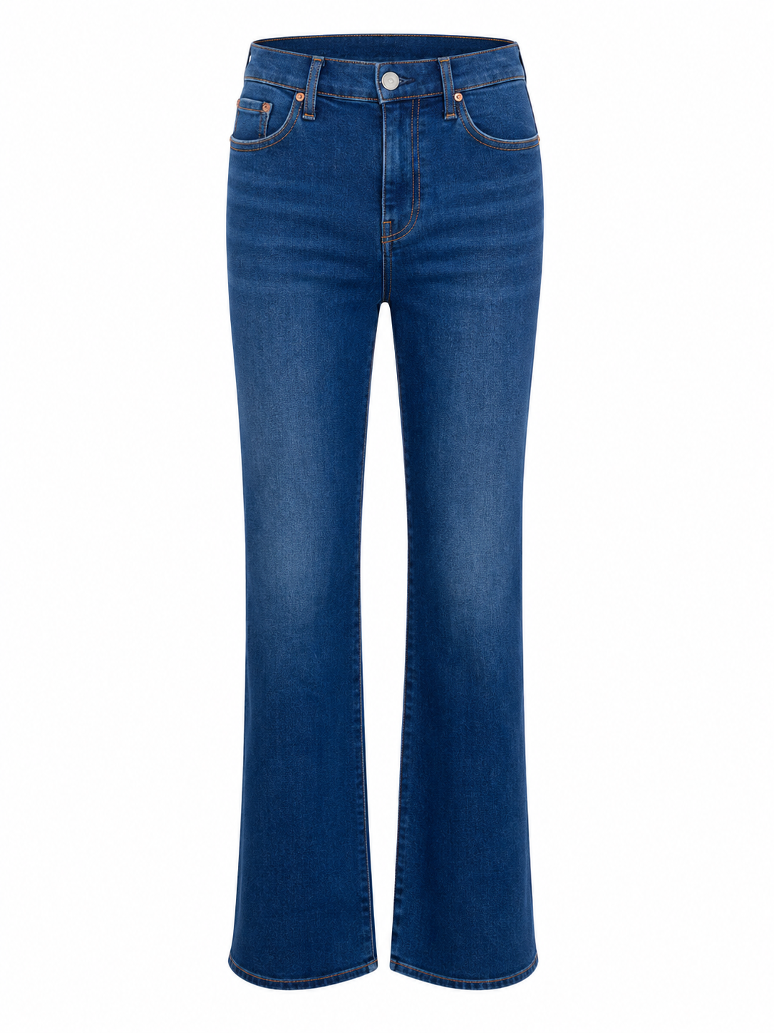 Medium Blue High-Rise Flared Jeans