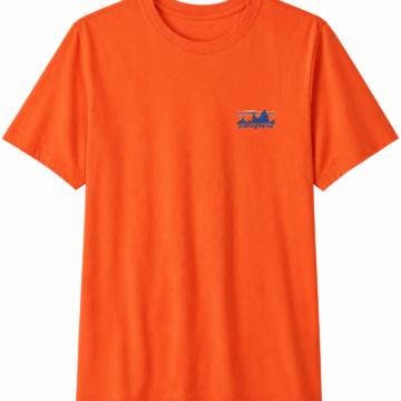 Orange Crewneck T-Shirt with Chest Logo