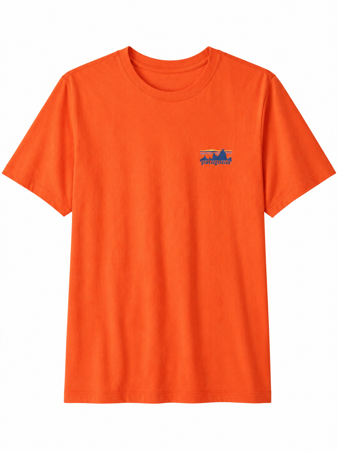 Orange Crewneck T-Shirt with Chest Logo