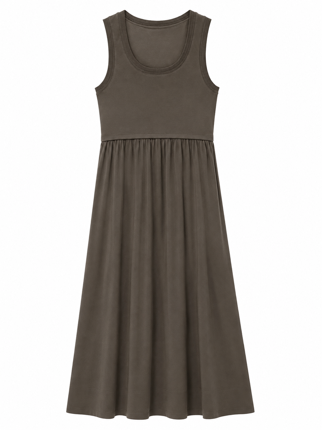 Dark Olive Green Sleeveless Maxi Dress