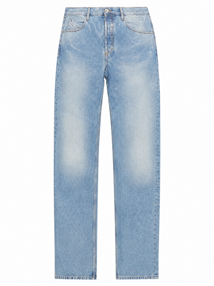 Light Blue High-Rise Straight-Leg Jeans