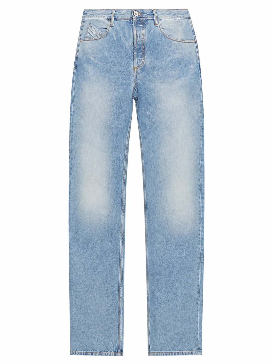 Light Blue High-Rise Straight-Leg Jeans