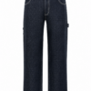 Dark Indigo High-Rise Straight-Leg Jeans with Utility Pocket