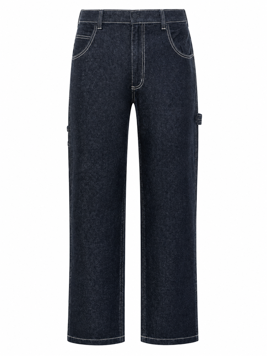 Dark Indigo High-Rise Straight-Leg Jeans with Utility Pocket