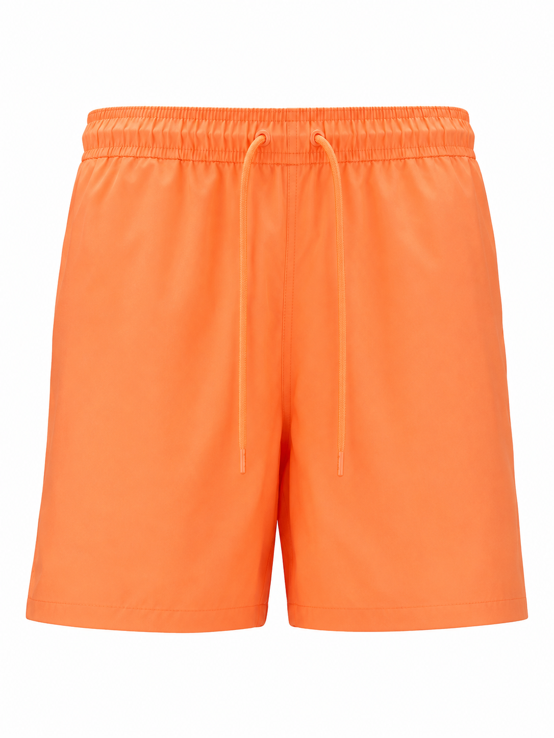 Bright Orange Drawstring Waist Athletic Shorts