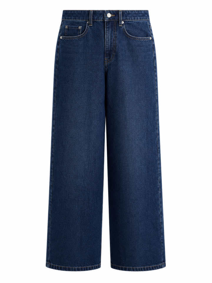 Dark Indigo High-Rise Wide-Leg Jeans