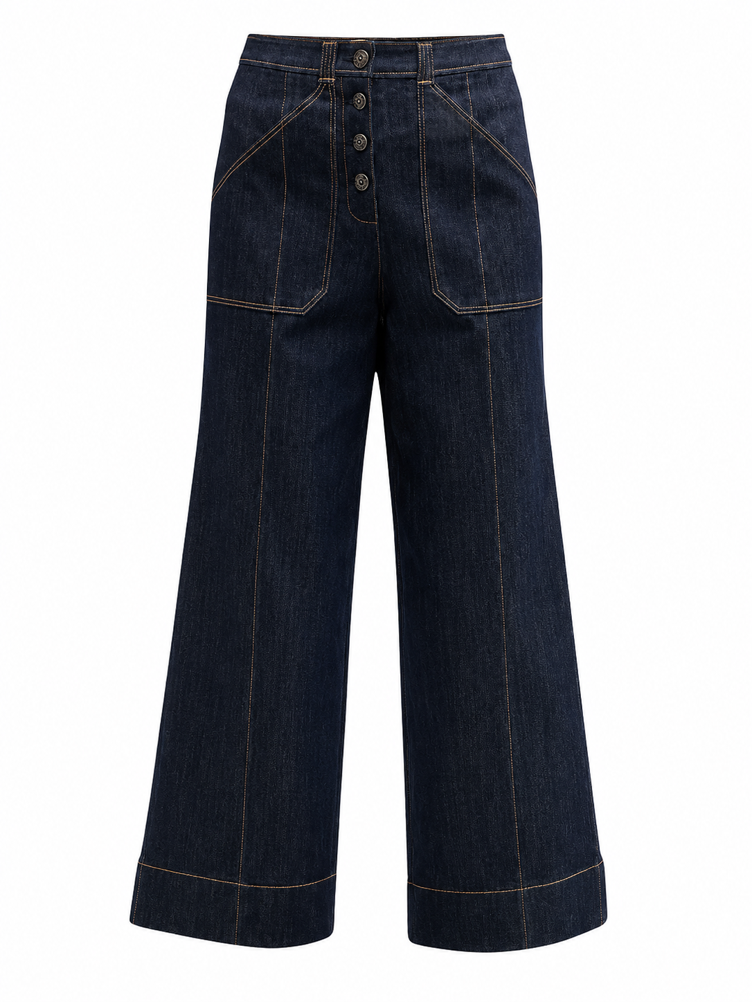 Dark Indigo High-Rise Wide-Leg Jeans