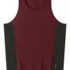Burgundy Scoop Neck Tank Top with Green Side Panels