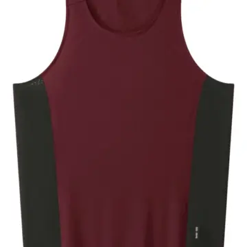 Burgundy Scoop Neck Tank Top with Green Side Panels